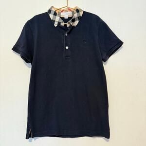Burberry Children Navy Short Sleeve Polo T-shirt Size 10Y